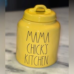 Rae Dunn MAMA CHICK'S KITCHEN Yellow Canister Jar  2022! RARE!